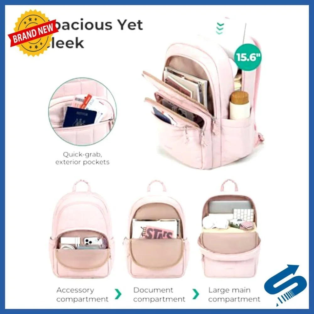Bags | Quilted Laptop Backpack 156 Inch Waterresistant Travel Daypack ...